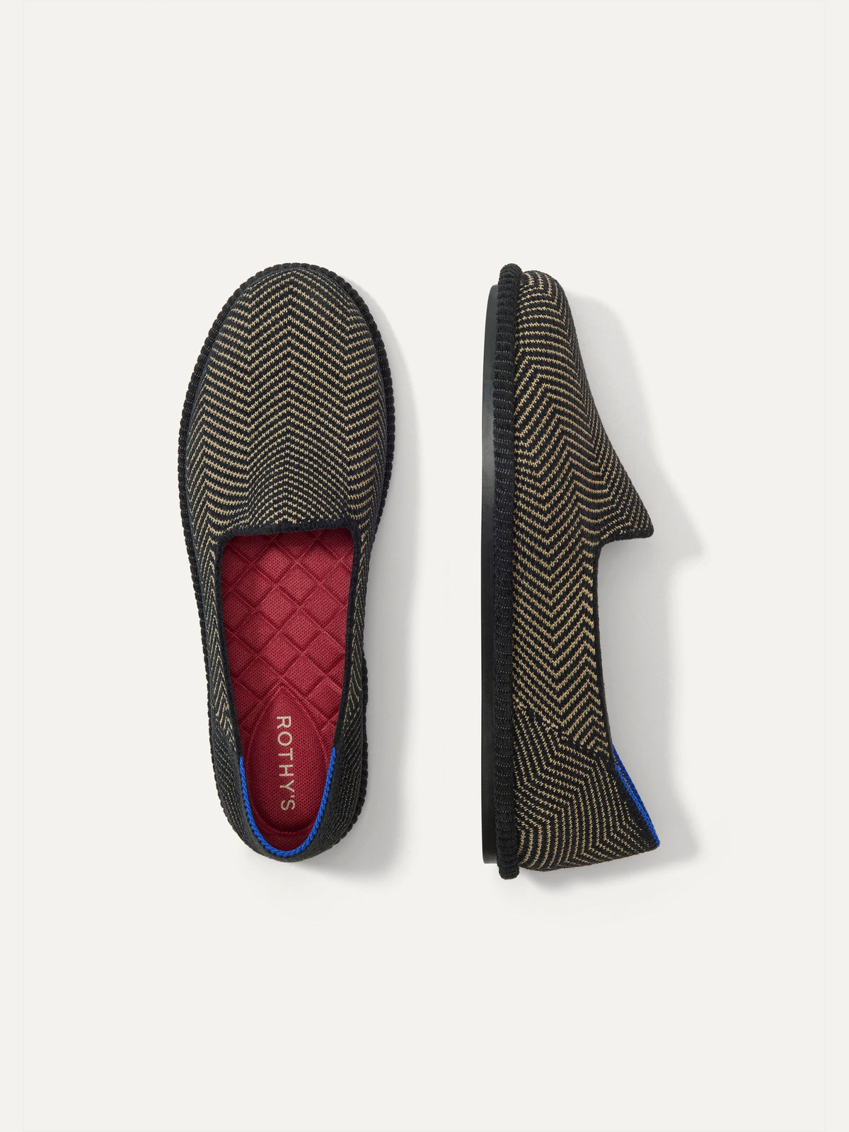 PLP | The Cruiser Loafer in ReVelvet Jet Herringbone shown from the top.