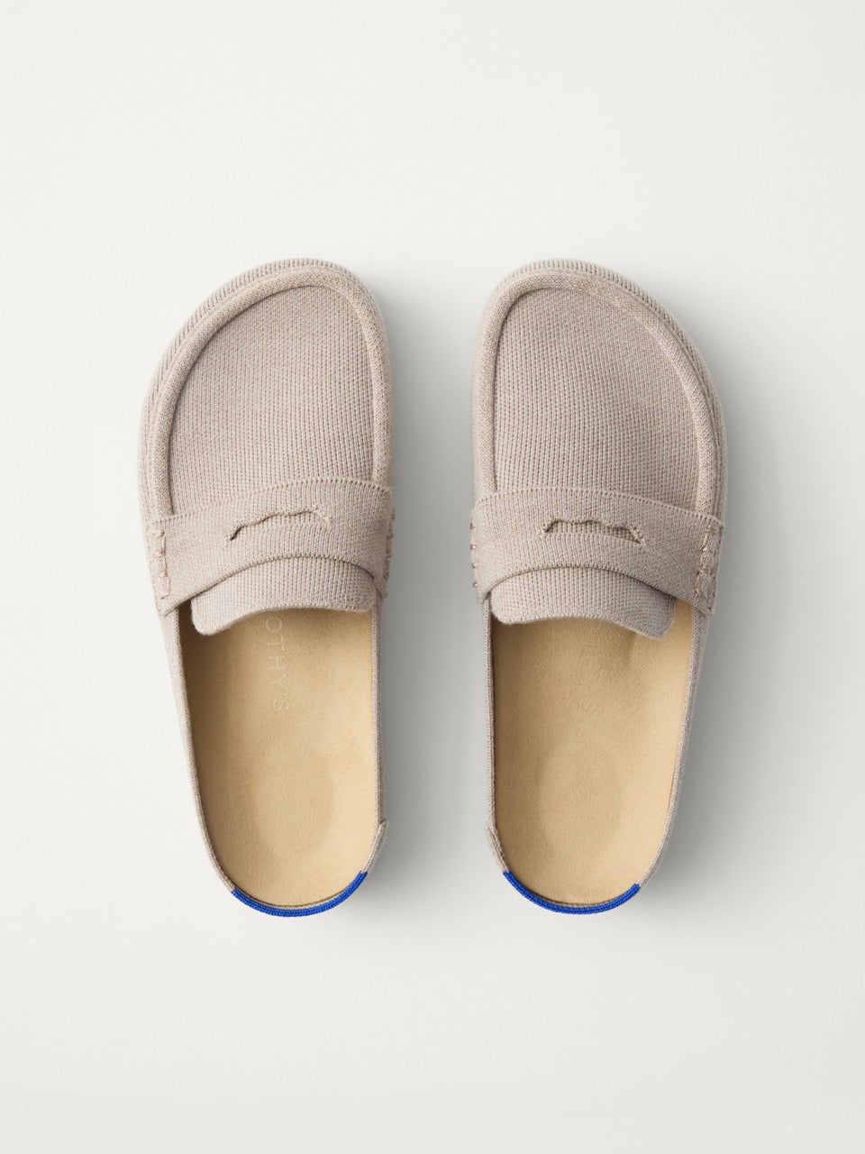 PLP |The Penny Clog in Dove shown from the top.