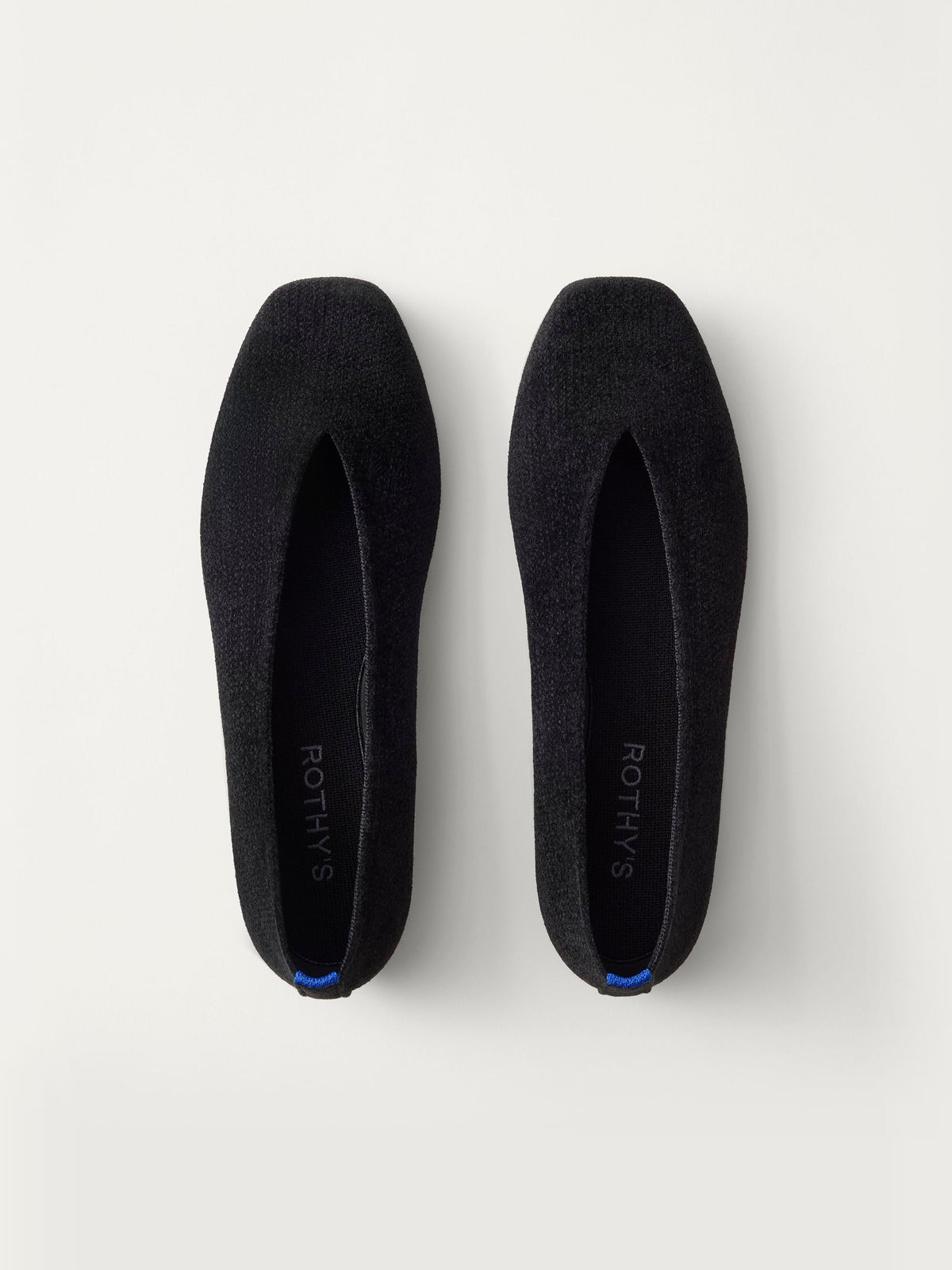 PLP |The Max Square Ballerina in ReVelvet Black shown from the top.
