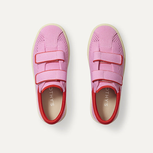 The Kids Strap Sneaker in Tutu Open-Knit shown from the top.