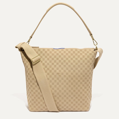 PDP |The Mini Zip Bucket in Knot Brown shown from the front.