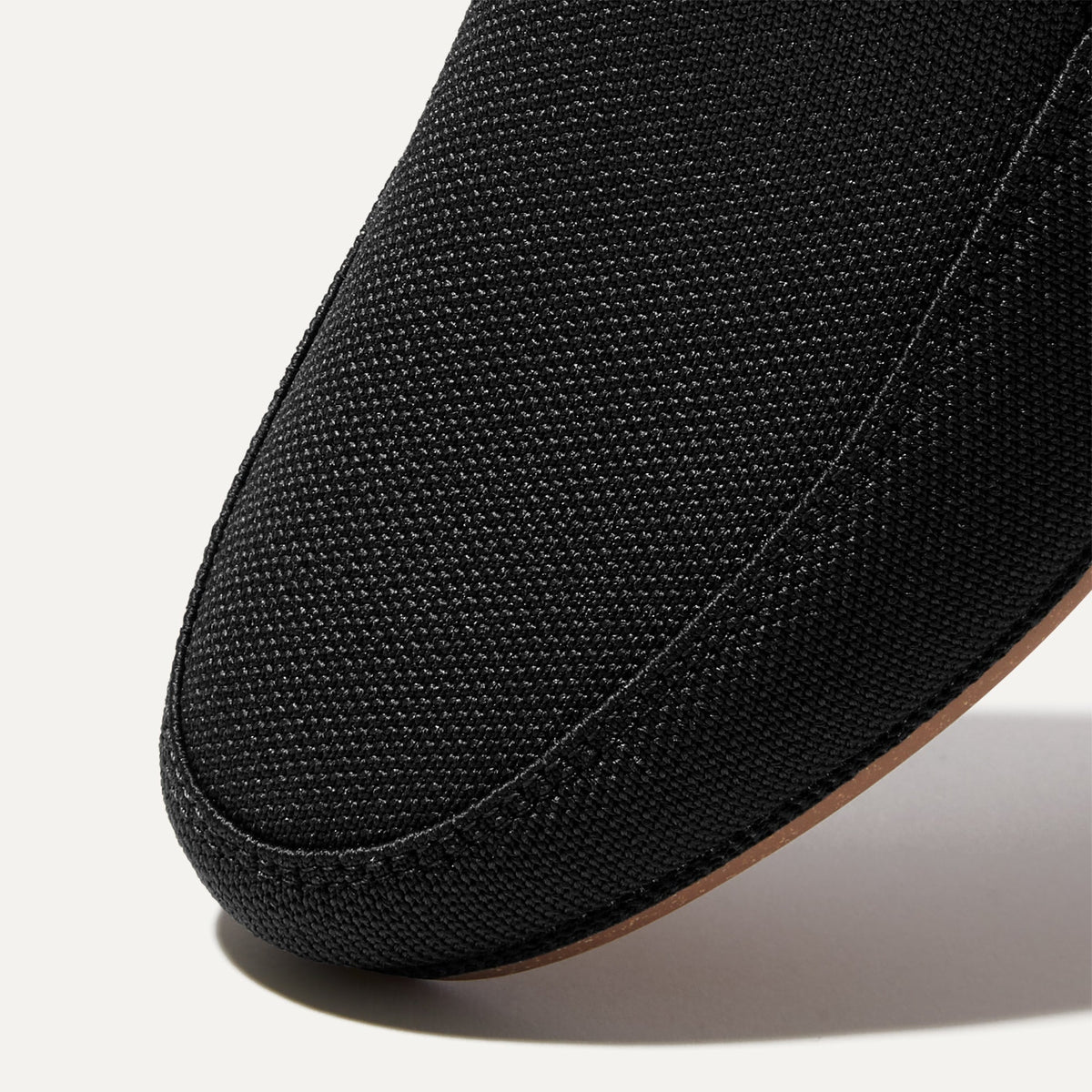 Close up of the toe and vamp of The Ravello Loafer in Stone Black.