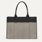 PLP |The Classic Tote in Black Herringbone, shown from the front.
