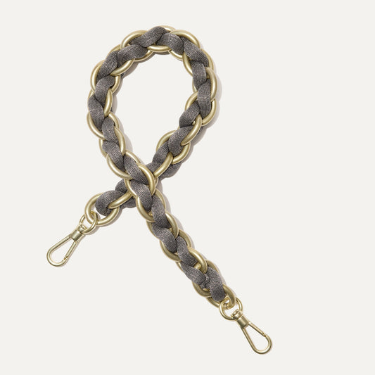 The Shoulder Strap in Golden Silver Chain.