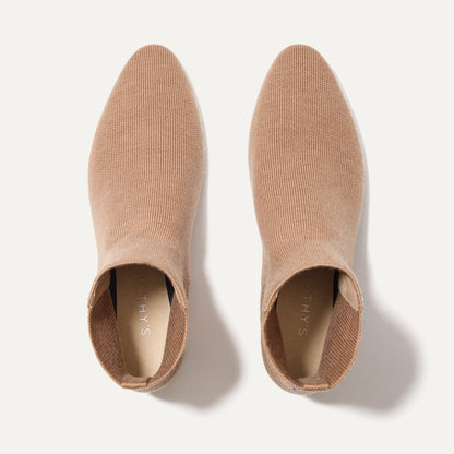 A pair of The Classic Boot in Tobacco shown from the top.