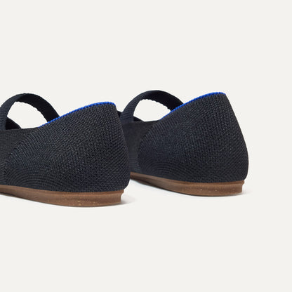 Close up of the heel of The Kids Mary Jane in Black.
