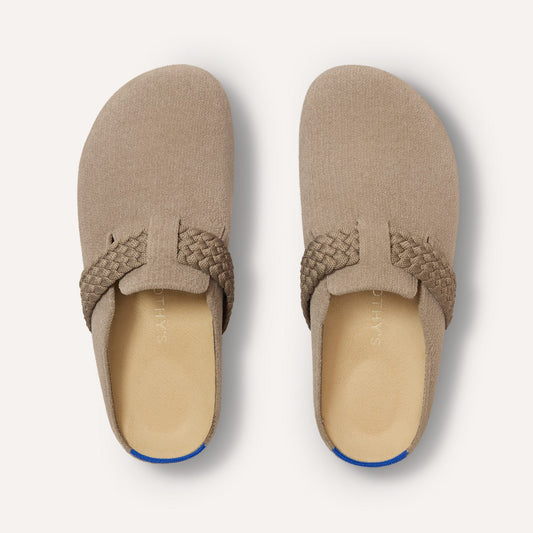The Braid Clog in ReVelvet Sparrow shown from the top.
