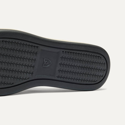 Close up of the outsoles of The Men's Court Sneaker in Black Drift.