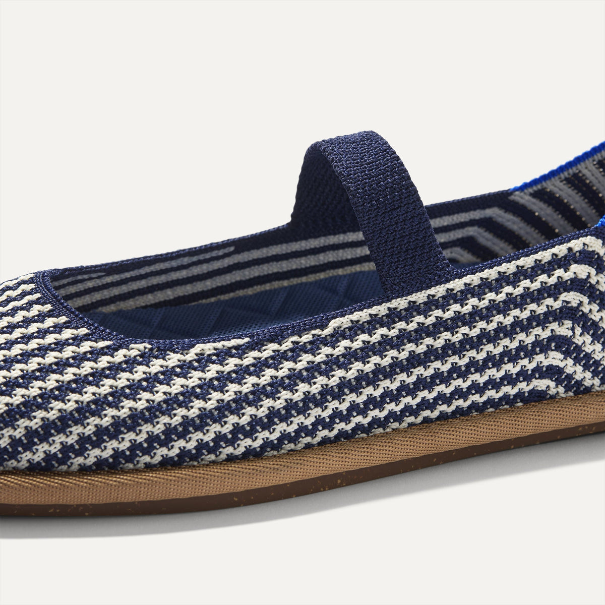 The vamp and top strap of The Cruiser Mary Jane in Blackberry Stripe.