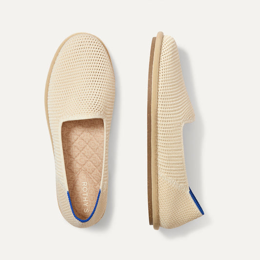 The Cruiser Loafer in White Raffia-Knit shown from the top.