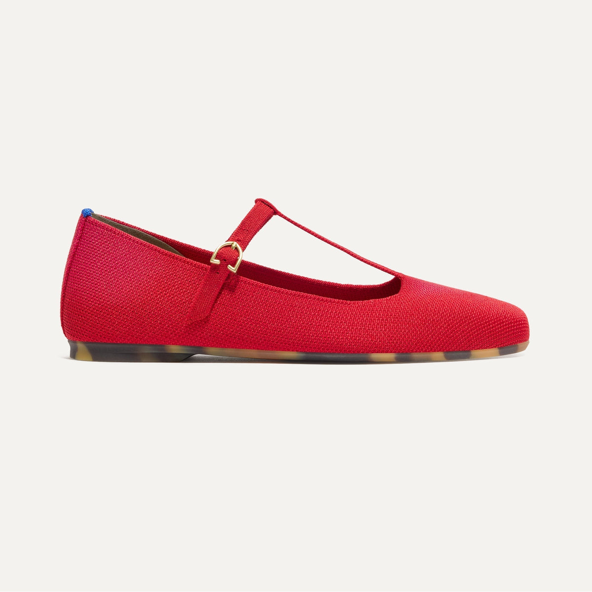 side | The T-Strap Mary Jane in Red Crisp shown from the side.