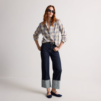 model | Alternate view of a model wearing The Max Square Mary Jane in ReVelvet Navy.