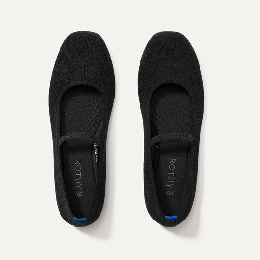 The Max Square Mary Jane in ReVelvet™ Black shown from the top.