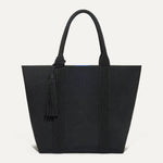 PLP |The Lightweight Tote in Black Licorice shown from the front.