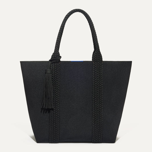 PLP |The Lightweight Tote in Black Licorice shown from the front.