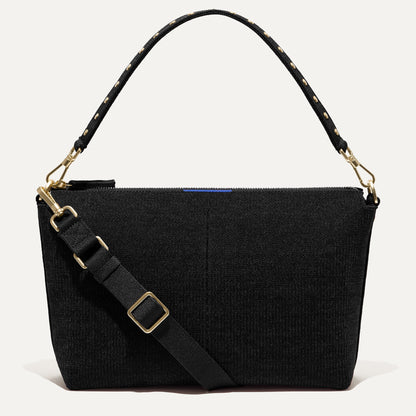 PDP | The Daily Crossbody in Revelvet™ Black shown from the front.