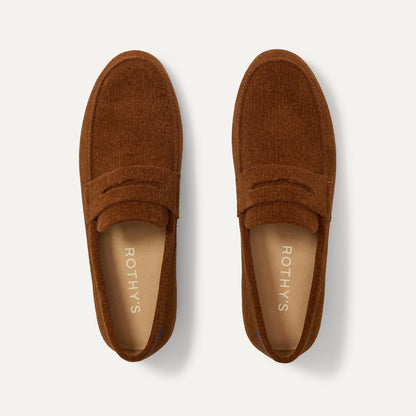 The Ravello Penny Loafer in Russet shown from the top.