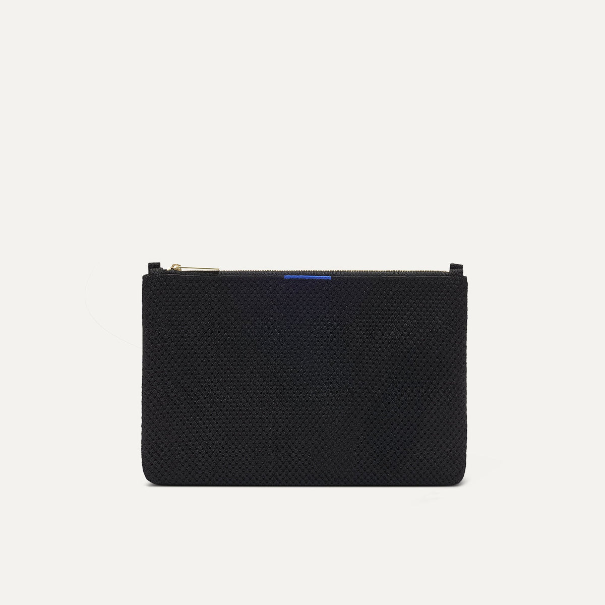 PLP |The Convertible Clutch in Black Espresso Open-Knit, shown from the front.
