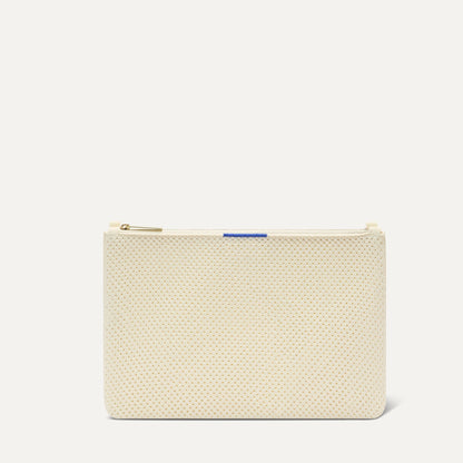 PDP |The Convertible Clutch in Love Bird Open-Knit, shown from the front.