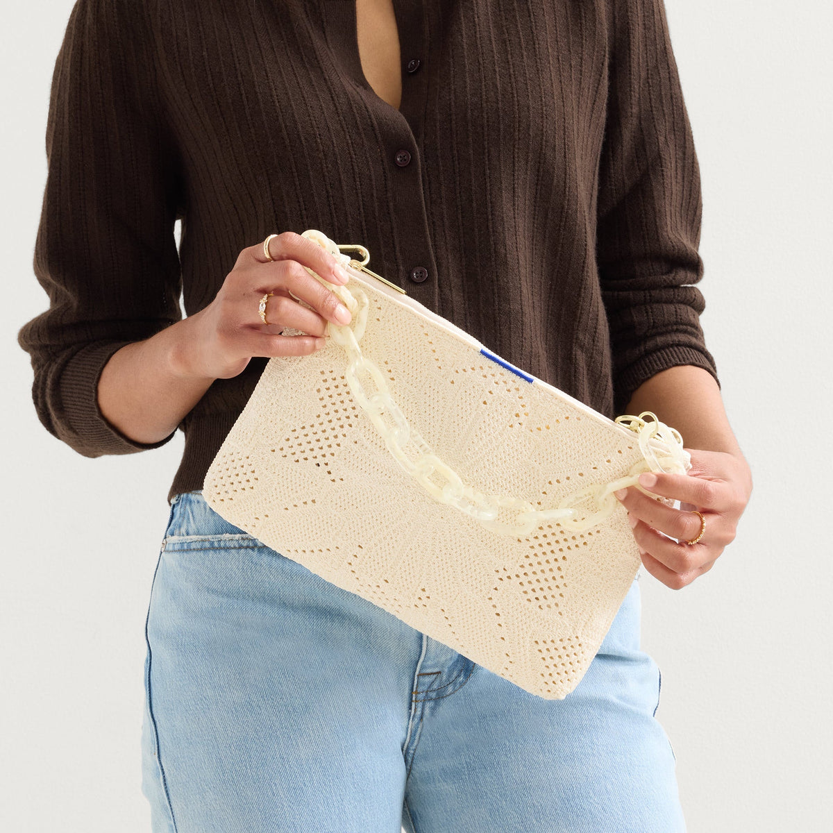 hover | Overlay::Shown with The Shoulder Strap (sold separately). | Alt::The Convertible Clutch in Moonflower
