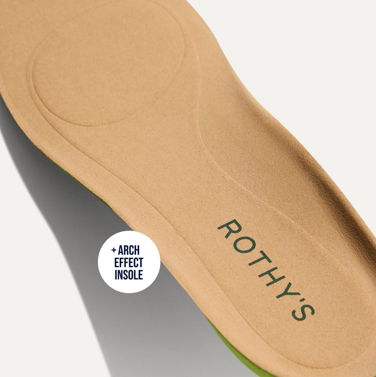Close up of the Arch Effect Insole on The Daily Flat in Hickory Stripe.