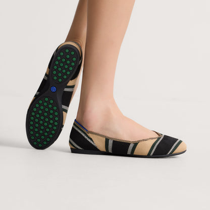 hover | Model wearing The Daily Flat in Hickory Stripe.