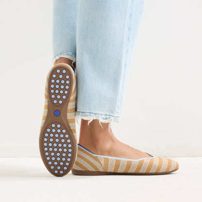 hover | Model wearing The Daily Flat in Terra Stripe.