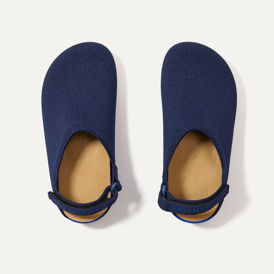 The Kids Clog in Deep Navy shown from the top.