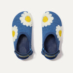 The Kids Clog in Indigo Daisy shown from the top.