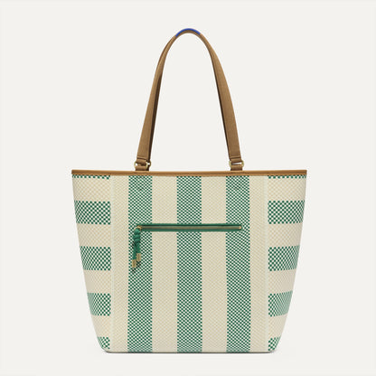 PDP |The Two-Way Tote in Ivy shown from the front.