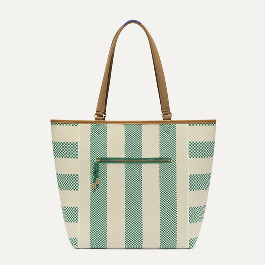 PDP |The Two-Way Tote in Ivy shown from the front.