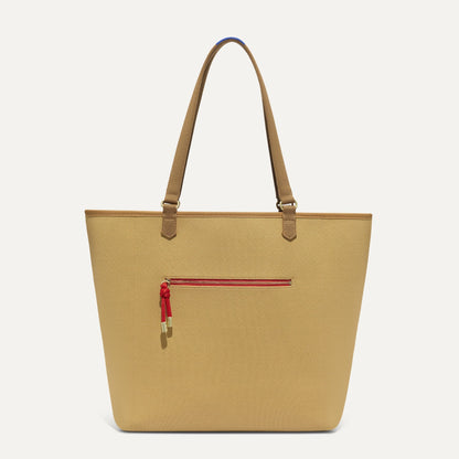 Overlay::Two looks in one! Just flip it inside out to wear the Tan side. | Alt::The Two-Way Tote in Sienna shown from reversible side.