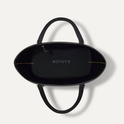 The Two-Way Tote in Sandbar, shown from above, with the reversible interior exposed.