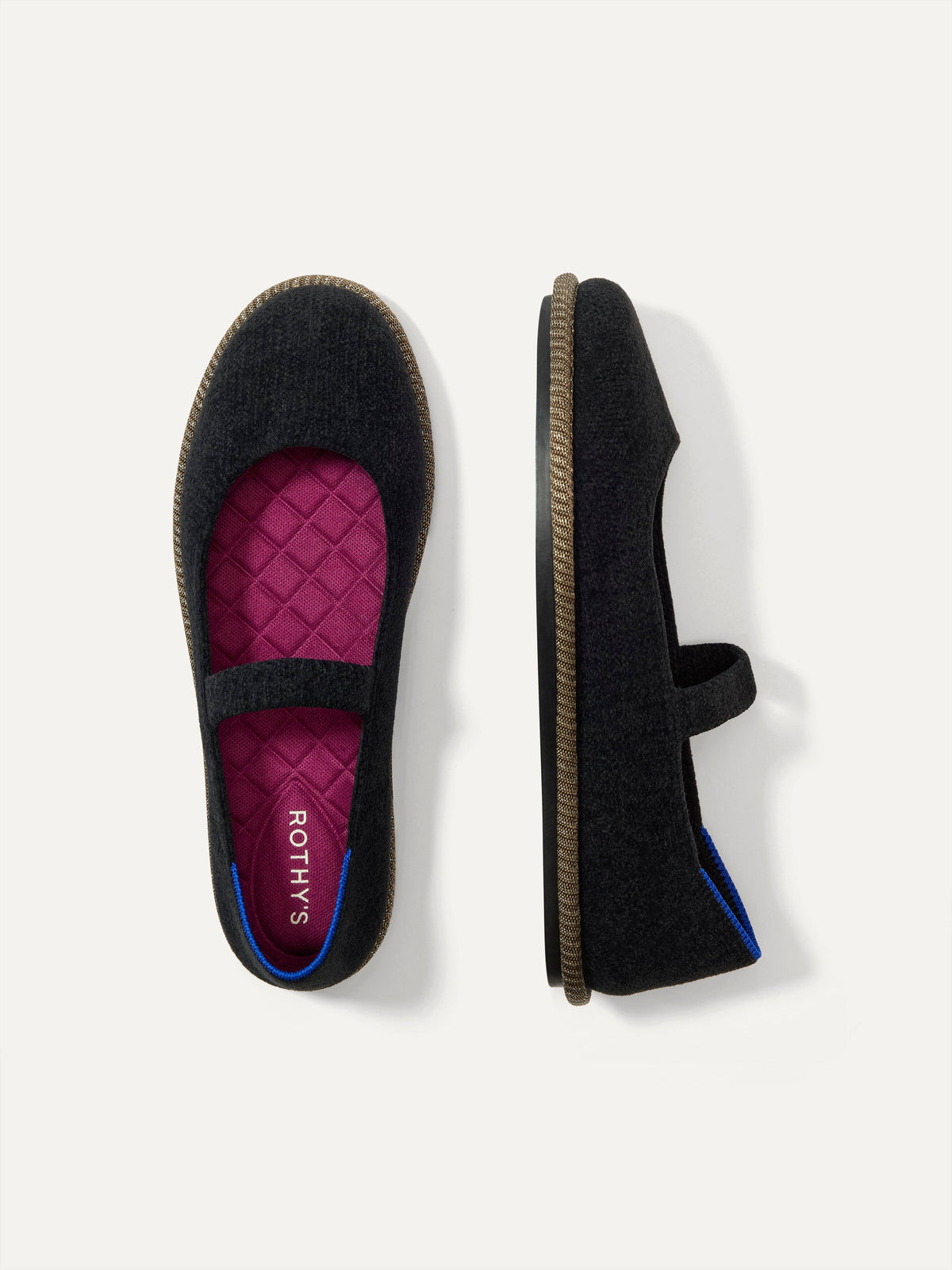 PLP | The Cruiser Mary Jane in ReVelvet Black shown from the top.