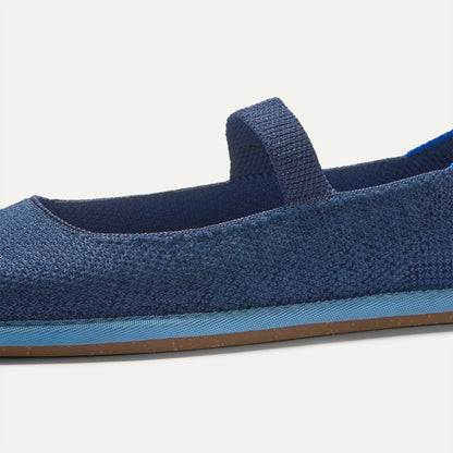 The vamp and top strap of The Cruiser Mary Jane in ReVelvet™ Navy.