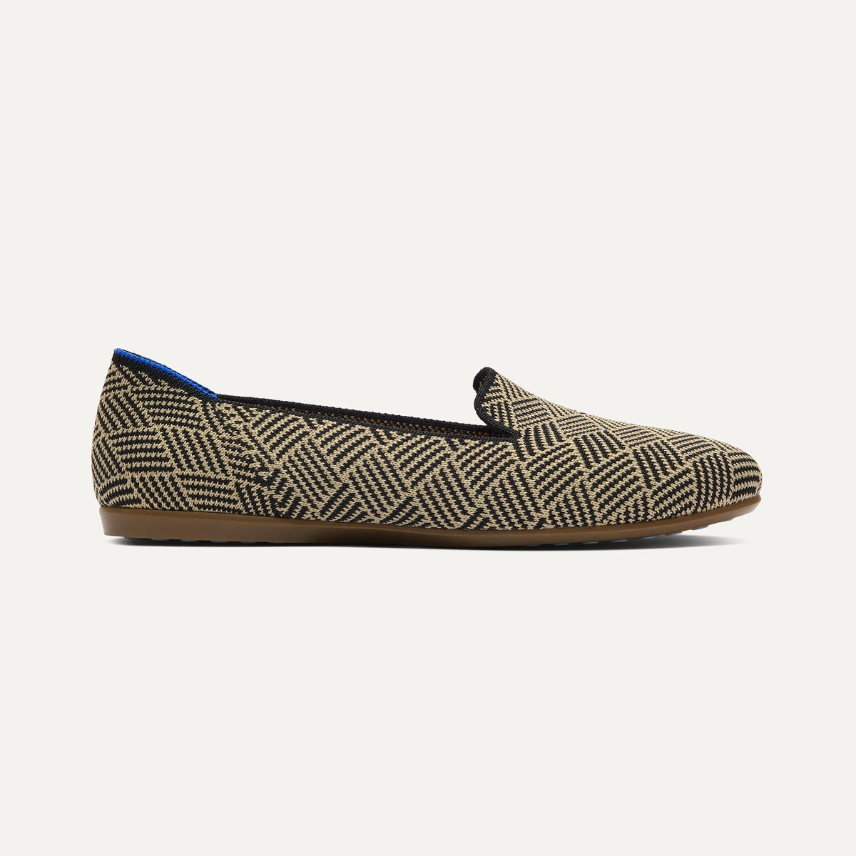 side | The Daily Loafer in Black Zig Zag shown from the side.