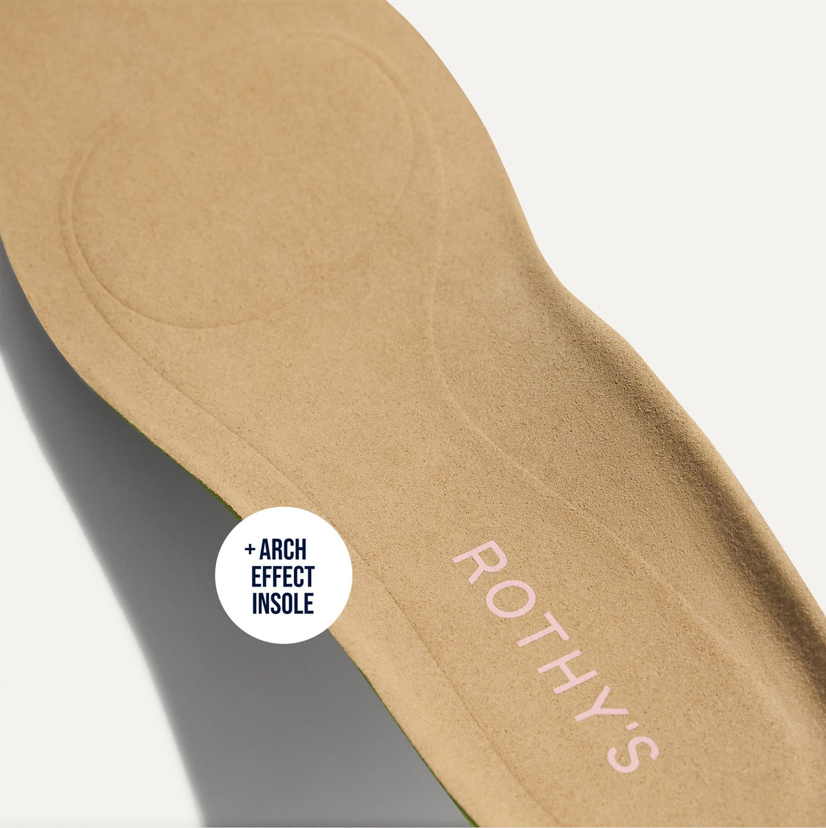 Close up of the Arch Effect Insole on The Daily Loafer in Red Rose.