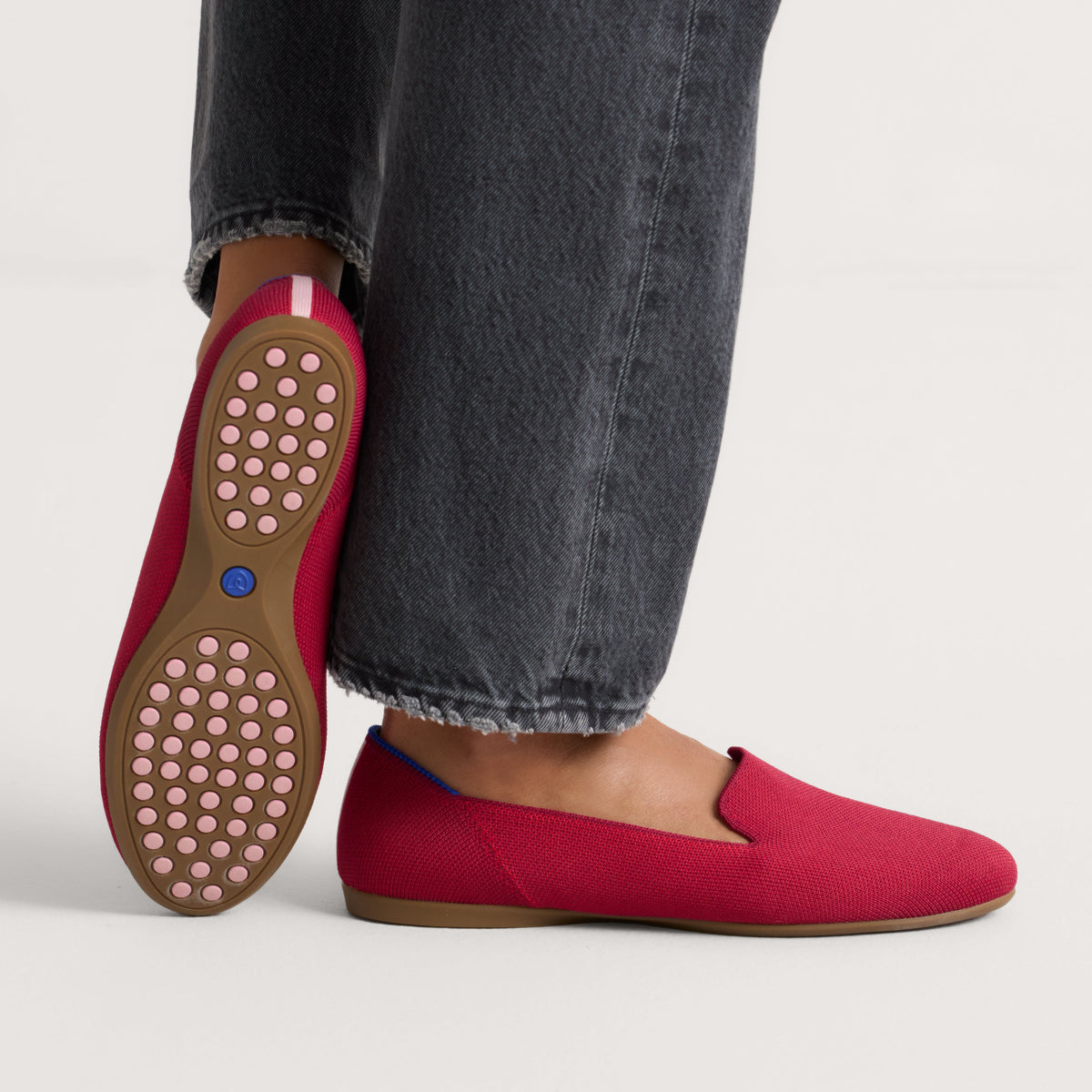 hover | Model wearing The Daily Loafer in Red Rose.