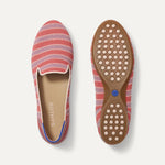 PLP |The Daily Loafer in Sunkiss Stripe shown from the top with one shoe showing the outsole.