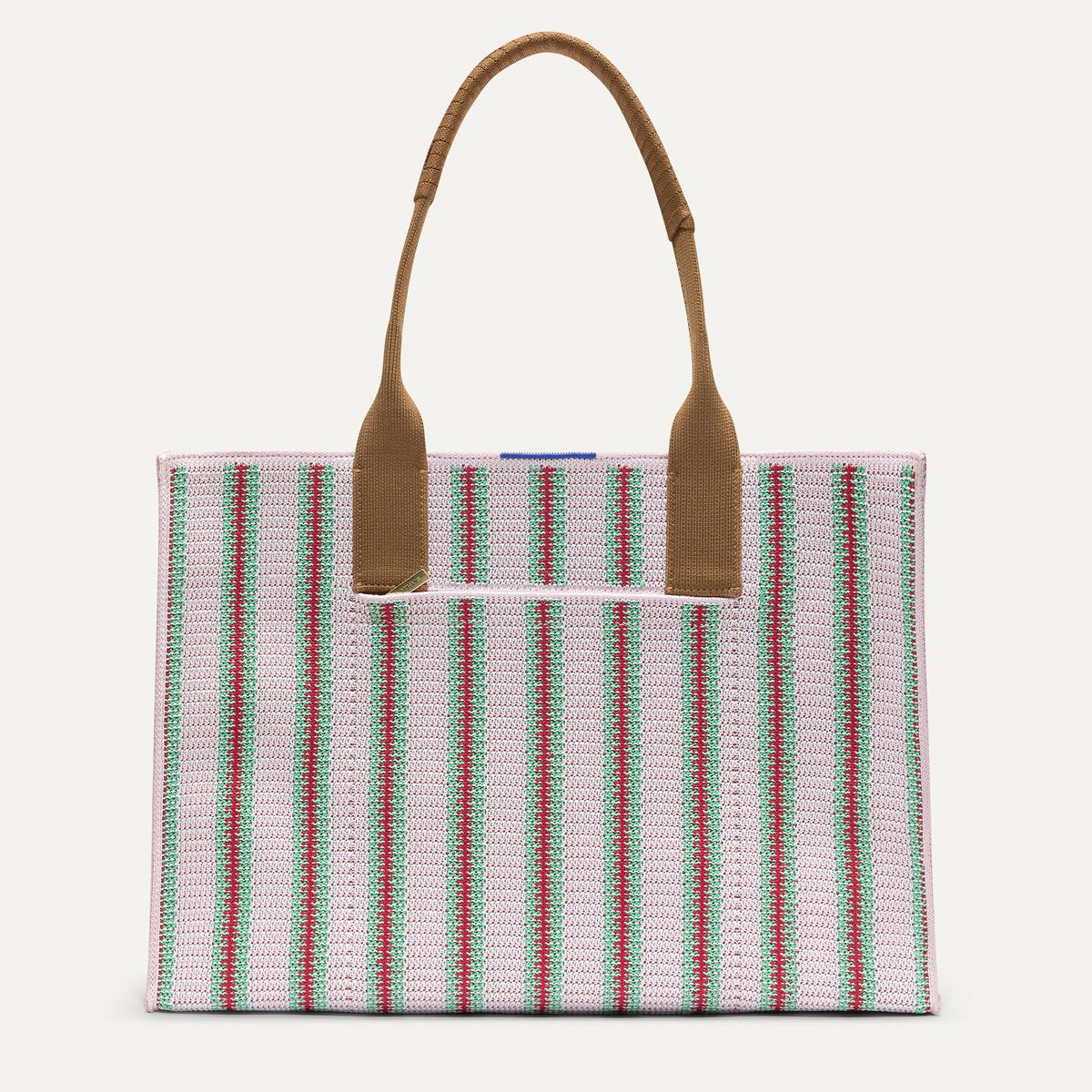 PDP |The Classic Tote in Watermelon Market Stripe, shown from the front.