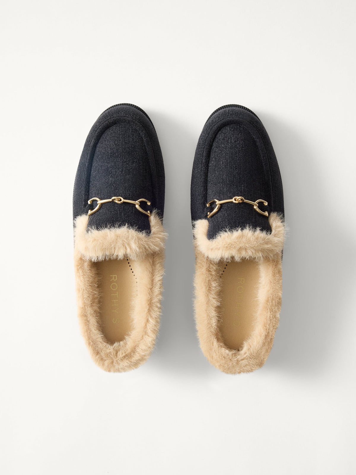 PLP | The Après Loafer Mule in ReVelvet Black shown from the top.