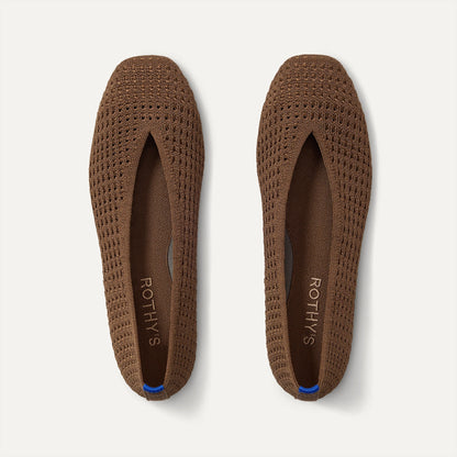 The Max Square Ballerina in Cinnamon Mesh shown from the top.