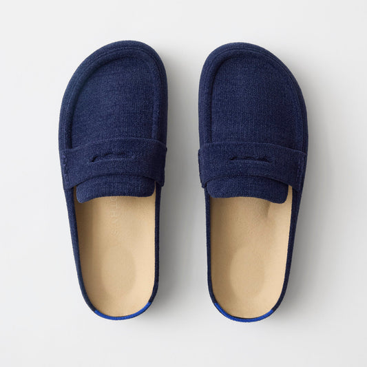 PDP |The Penny Clog in ReVelvet™ Navy shown from the top.