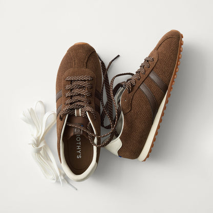 PDP |The Ivy Sneaker in ReVelvet Cinnamon shown from the top.