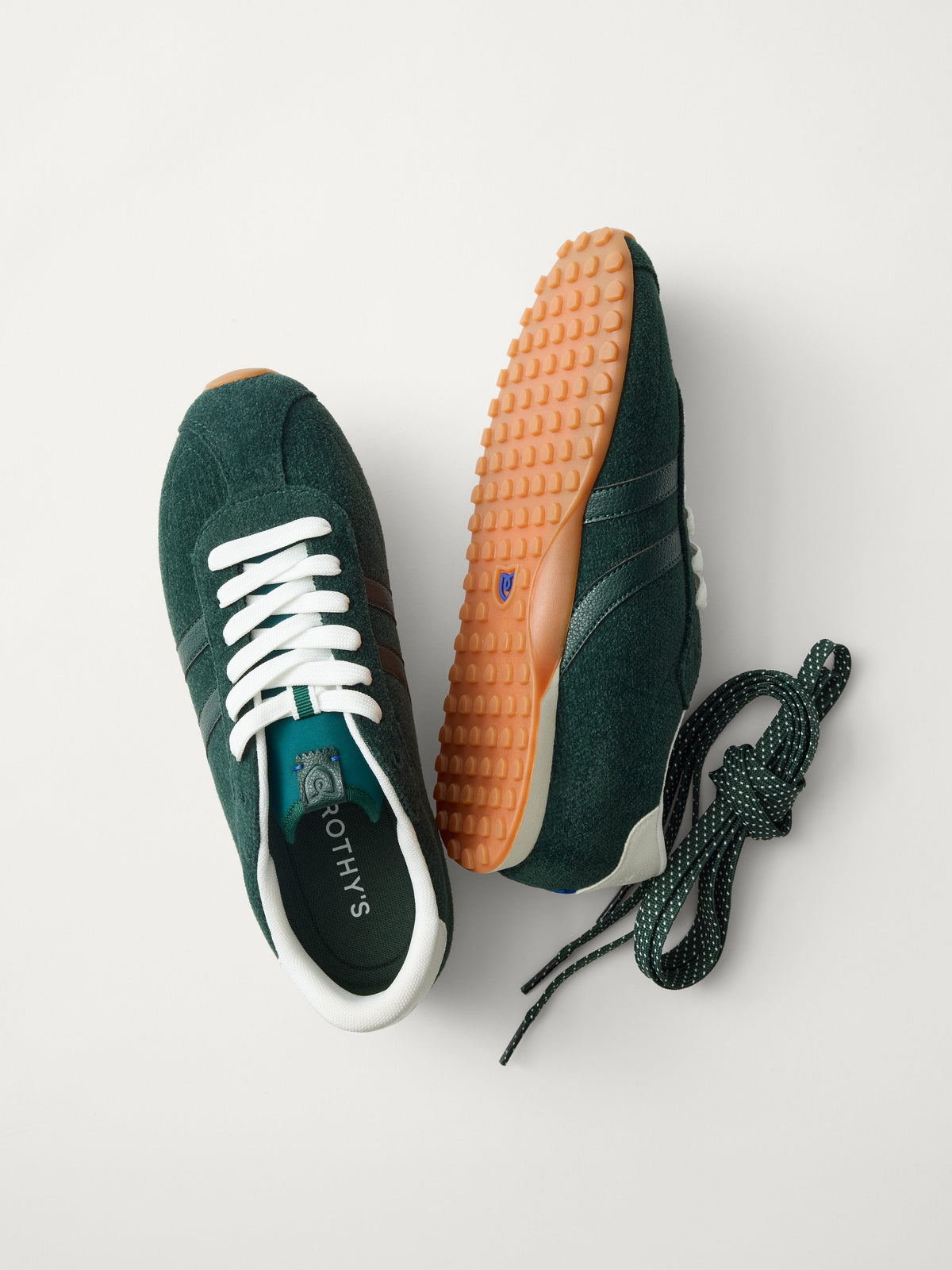 PLP |The Ivy Sneaker in ReVelvet Evergreen shown from the top.