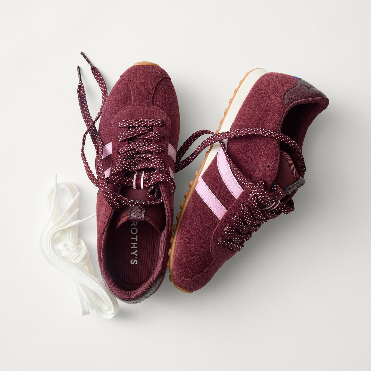 PDP |The Ivy Sneaker in ReVelvet Syrah shown from the top.