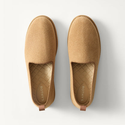 The Men's Cruiser Loafer in ReVelvet™ Pecan Herringbone shown from the top.