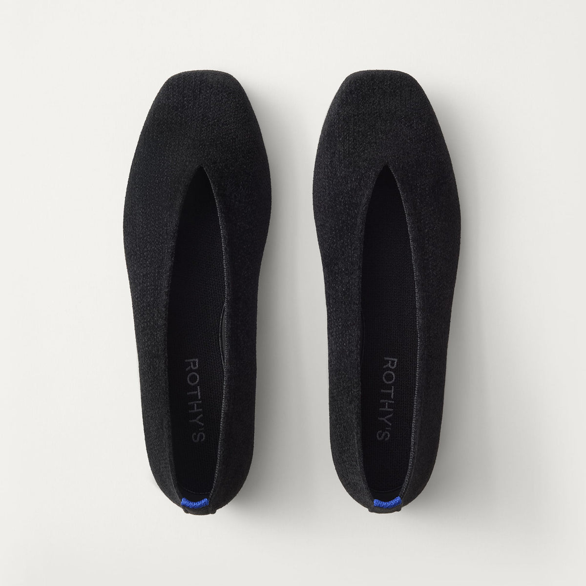 PDP |The Max Square Ballerina in ReVelvet Black shown from the top.