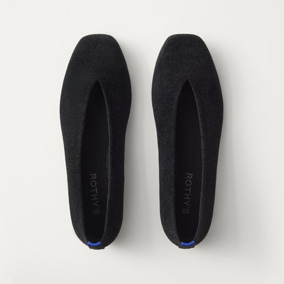 PDP |The Max Square Ballerina in ReVelvet Black shown from the top.