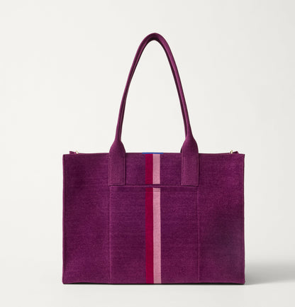 EXT | The Classic Tote in ReVelvet Orchid, shown from the front.